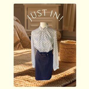 VENUS white & black polka dot dress